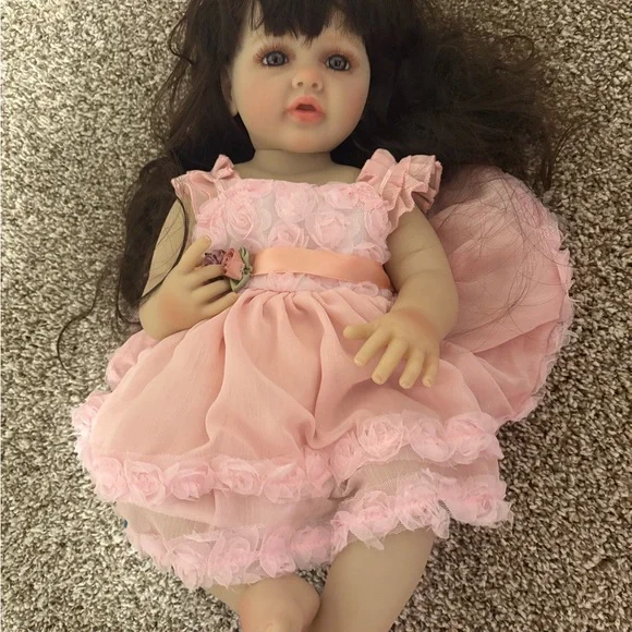 Pink Lace Doll with Ruffle Dress - Picture 2 of 3